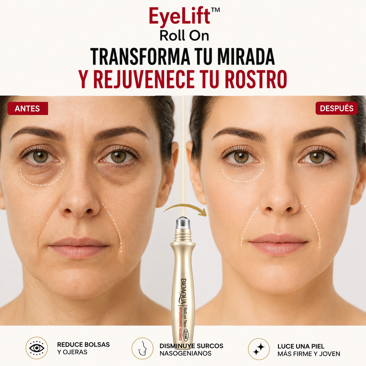 EyeLift™ Roll On | Redescubre la confianza con una piel más firme, suave y radiante.