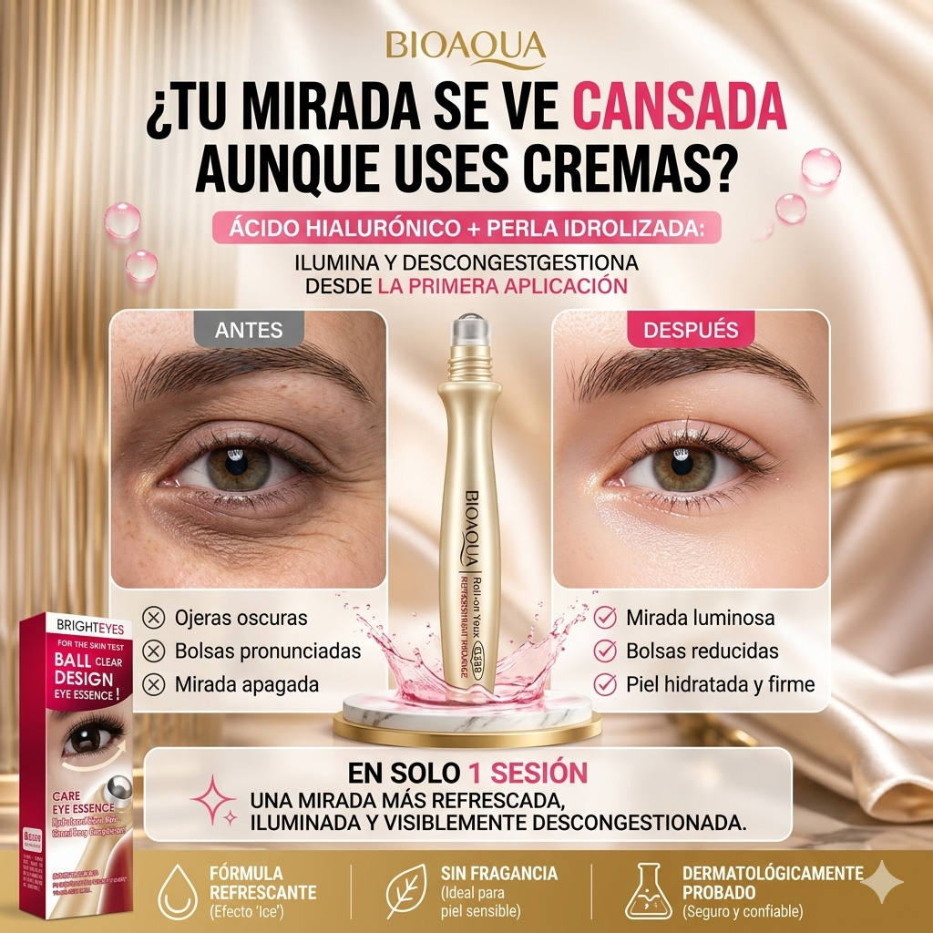 ROLL ON PERLA HIDROLIZADA® 30 ML: ¡Tu mirada hablara muy bien de ti desde hoy!👁️💫
